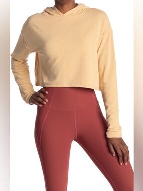 NWT Zella Cozy Cropped Pullover Tan Size M